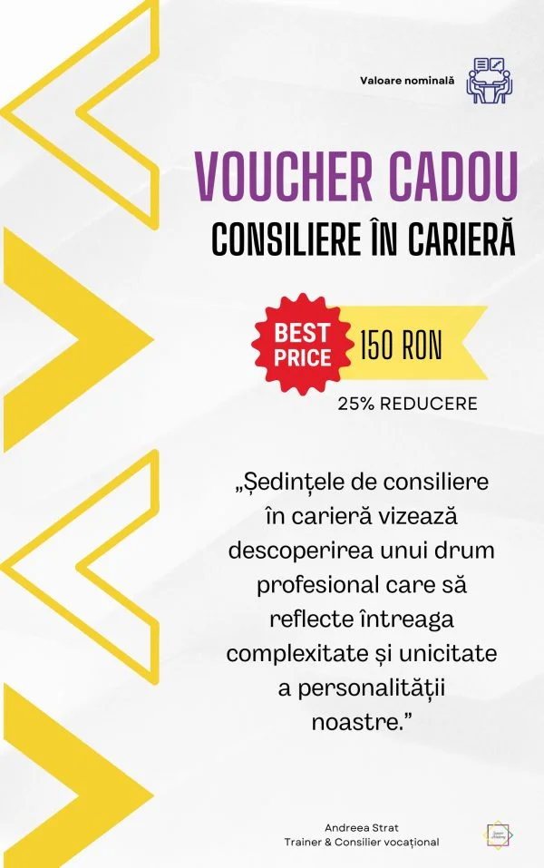 Acasă 14 Voucher digital 150 sedinta individuala consiliere in cariera imagine produs